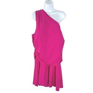 J. Crew Ruched One Shoulder Swim Dress Womens Size 22 Fuchsia Pink NWT SW-1993